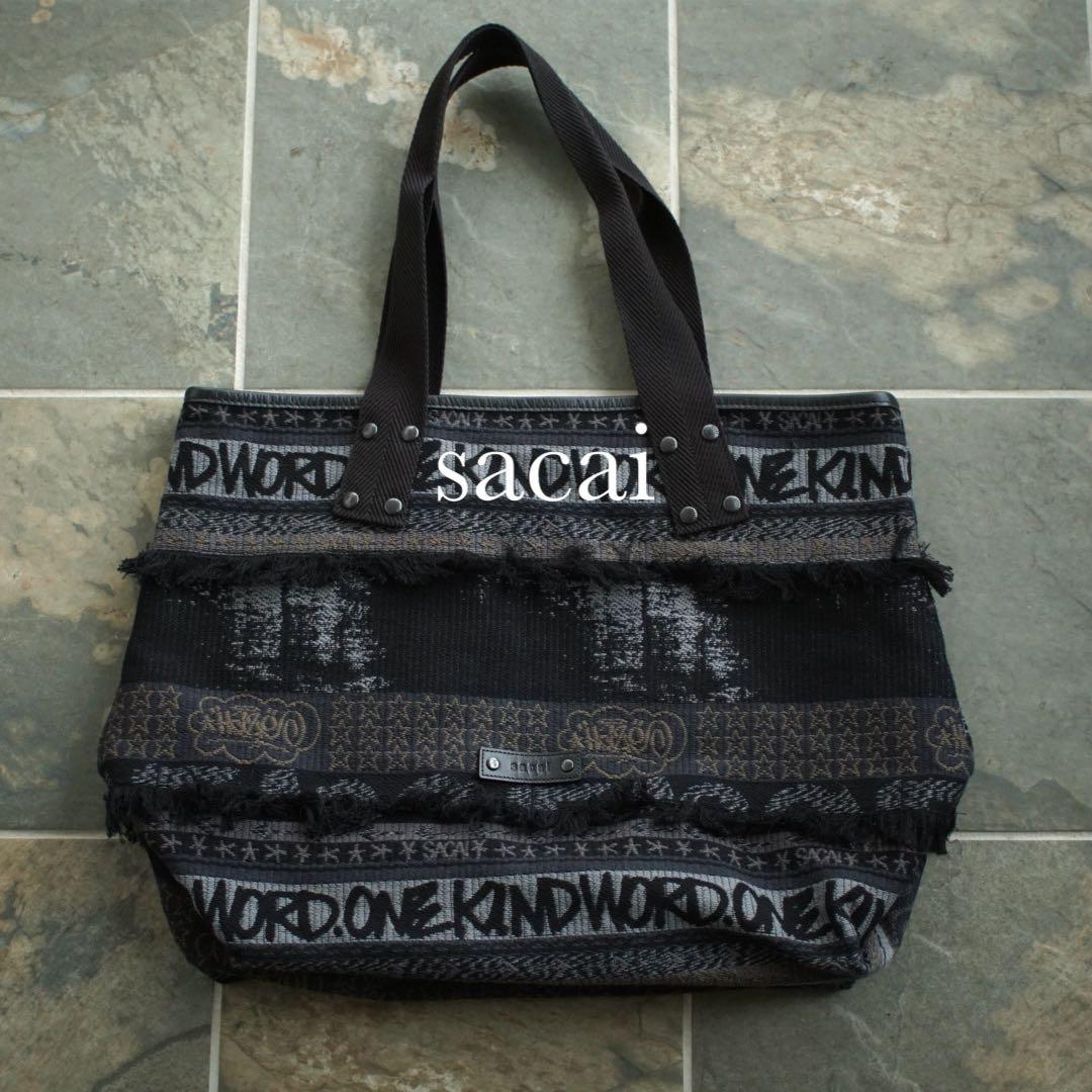 23ss sacai × haze レザー切り替え ジャガード トートバッグ サカイ - sacai | Eric Haze / Jacquard Tote | RESTIR リステア
