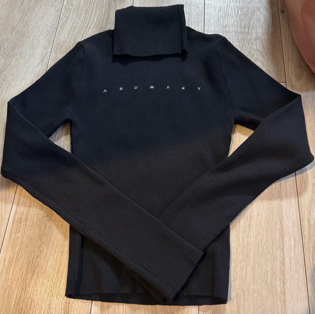 正規品 ANDMARY Mary turtle knit tops black - メルカリ