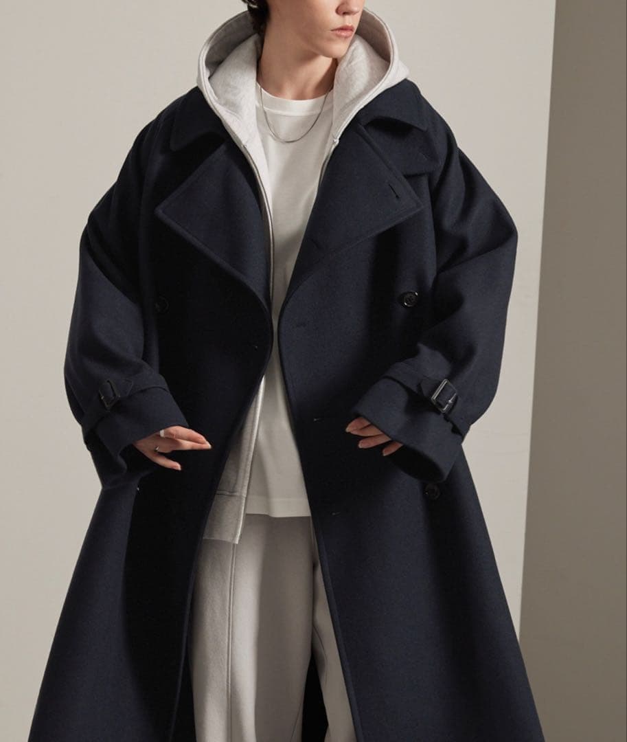 未使用タグ付】2WAYオーバーサイズメルトンダブルヨークラグラン