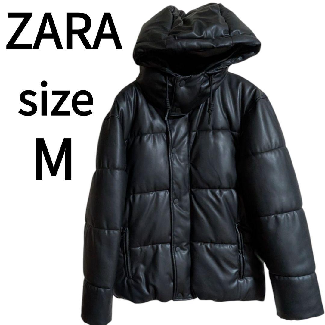 美品】ZARA ザラ ダウンジャケット フェイクレザー パフジャケット