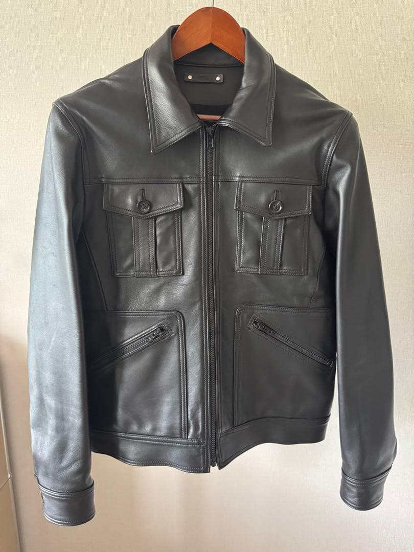 ホフさん専用　MINE DENIM シングルレザーライダース MINEDENIM - 2024AW OUTER 2 STYLE / Black Coating Denim Riders JKT