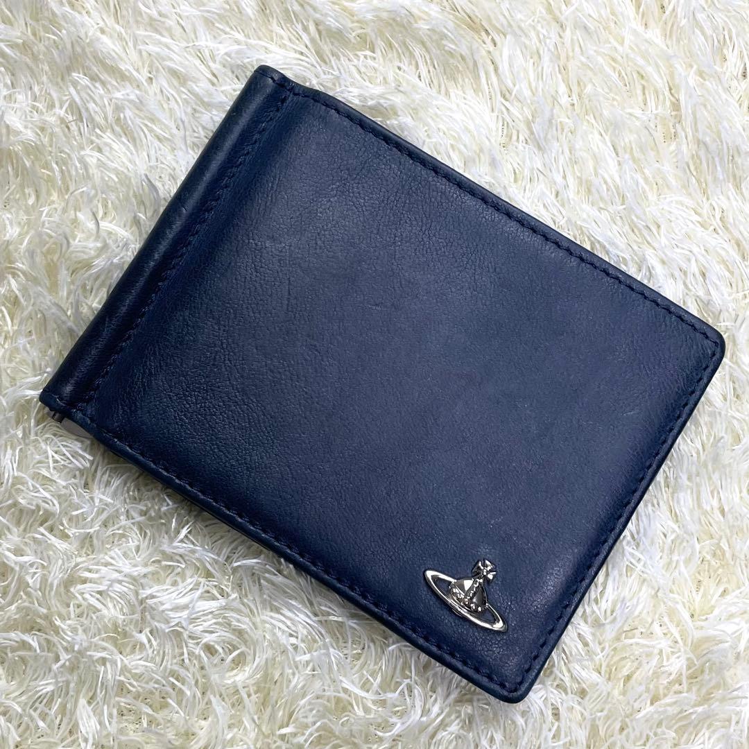ヴィヴィアンウエストウッド マネークリップ レザー ネイビー 楽天市場】ヴィヴィアンウエストウッド 財布 二つ折り財布