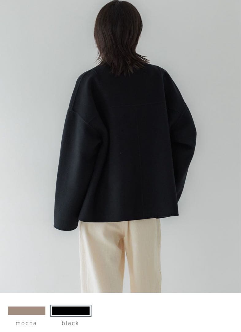 crewre 2wayウールリバーショートコート black 1 crewre online shop