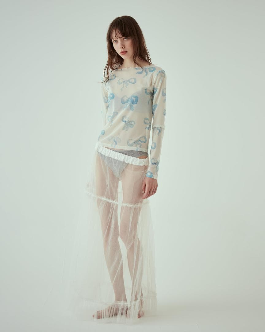 新品未使用 POPPY あさぎーにょ ベイビーブルーリボンシースルー