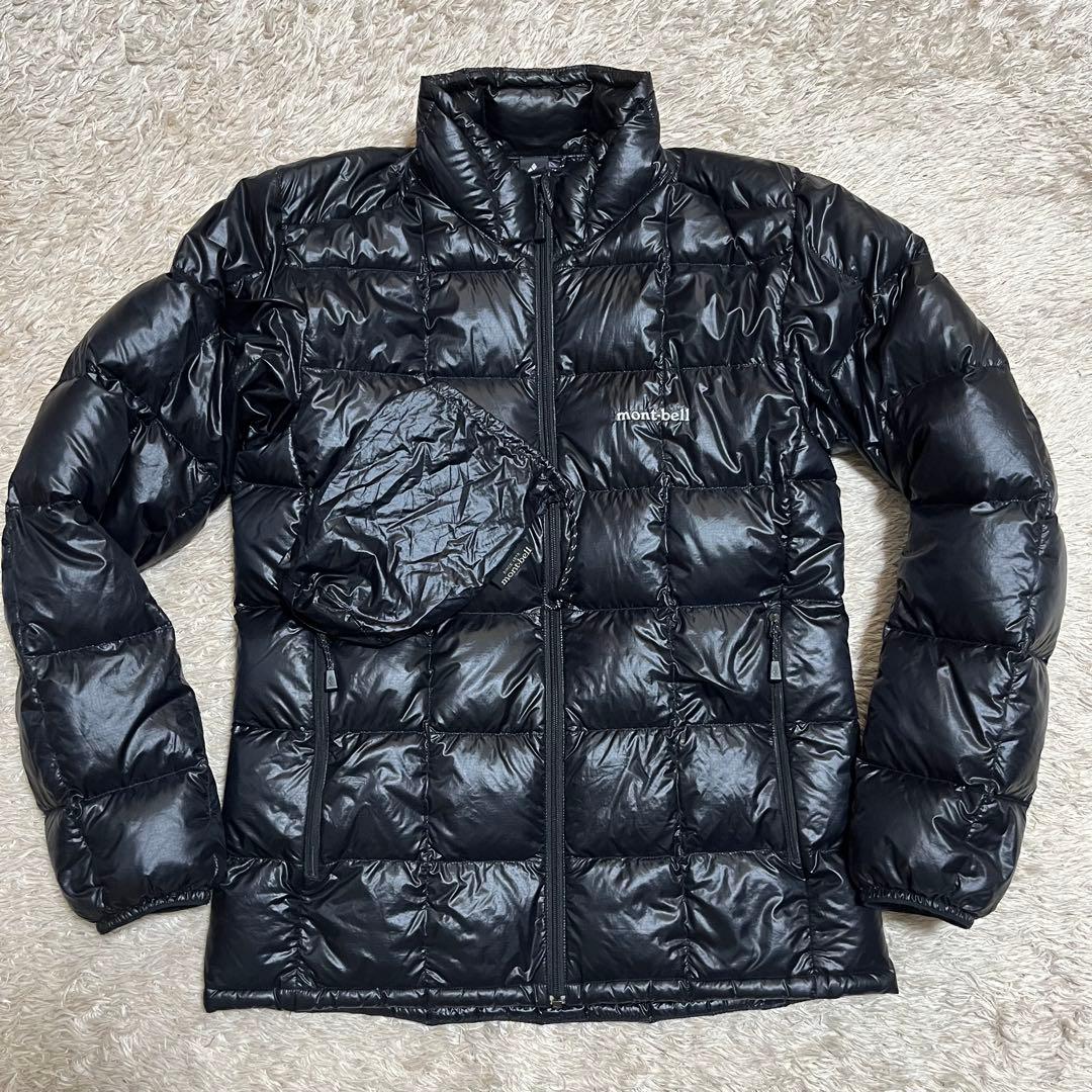美品】モンベル スペリオダウンジャケット スタッフバッグ付 黒