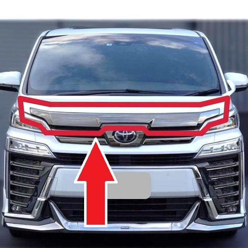 トヨタ ヴェルファイア 30 後期 ボンネット フード モール スモーク