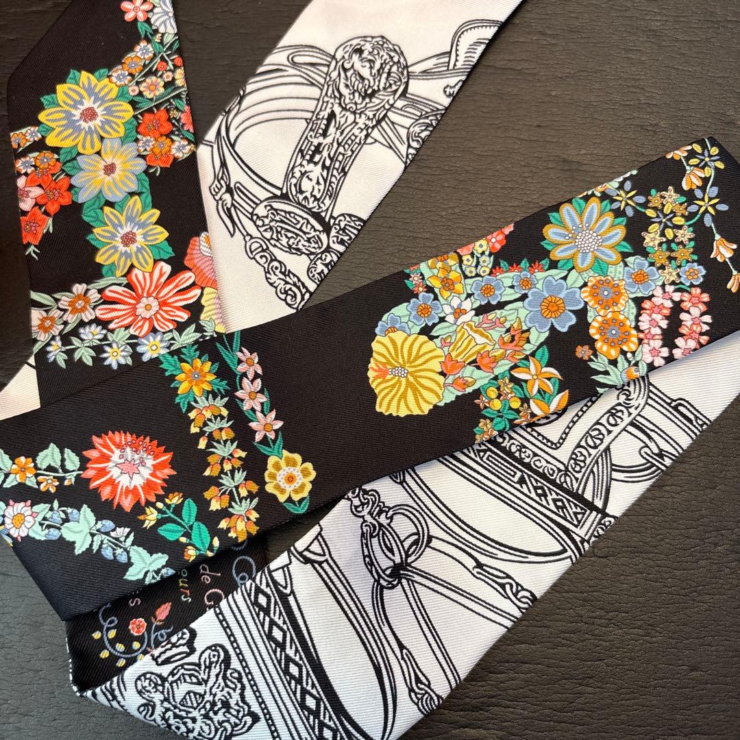 新品エルメス　ツイリー 《ブリッド・ドゥ・ガラ・アン・フルール&アイライナー》