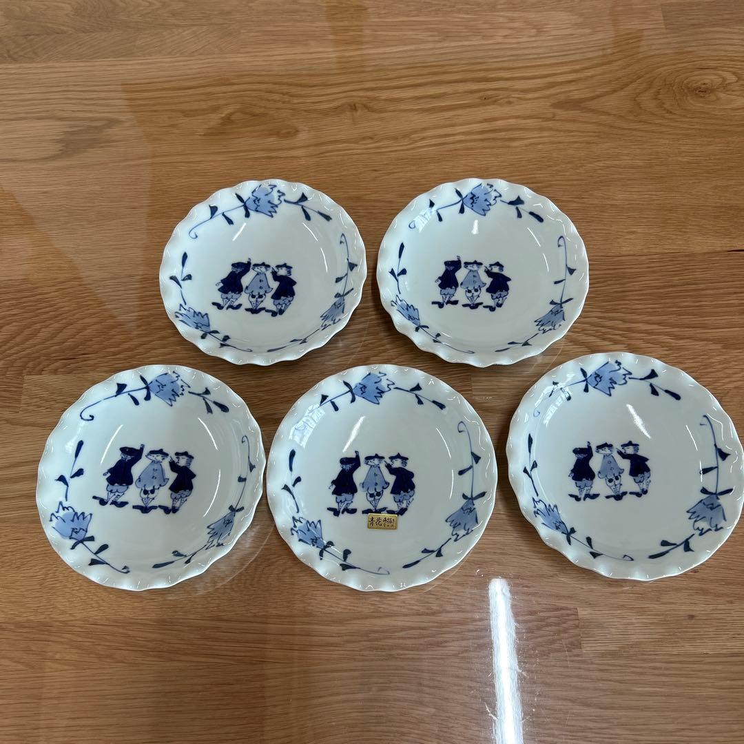 新品未使用　有田焼しん窯　【青花】皿5客セット 未使用 有田焼 しん窯 青花 隅切小皿5客セッ - メルカリ