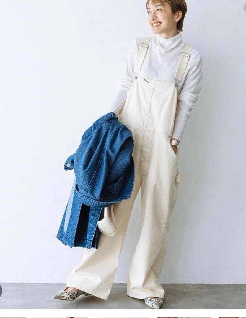 高山都さんコラボ】oblekt オブレクト カラーデニム サロペット S