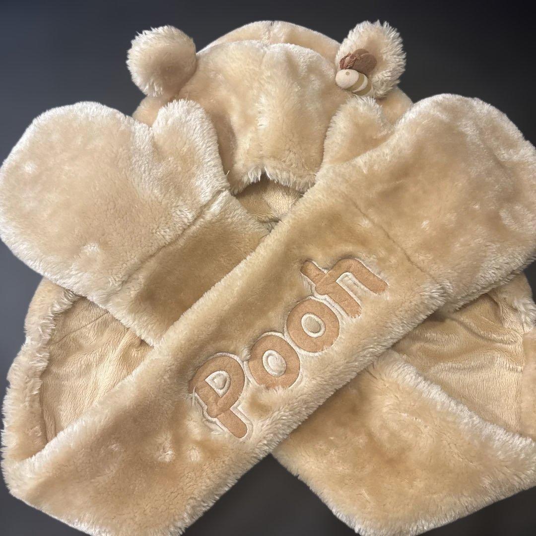 プーさんマフラーキャップ - メルカリ