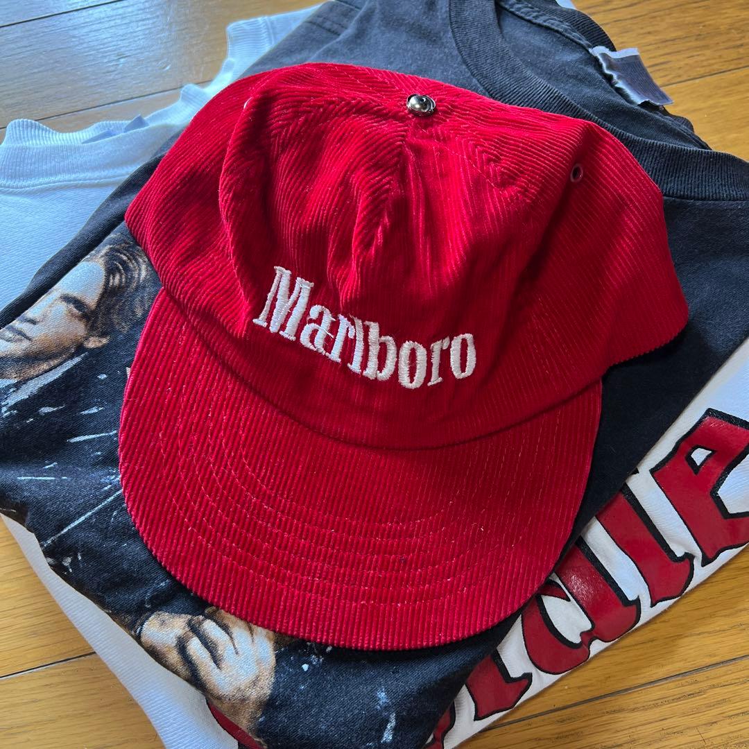 90s Marlboro 企業系ビンテージキャップ 帽子 赤 レッド マルボロ