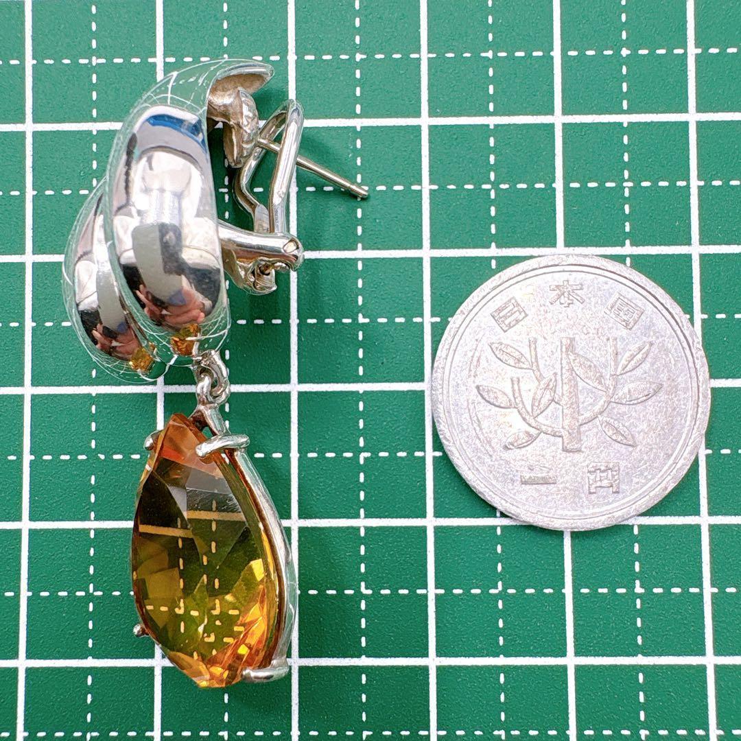 美品レア オールドティファニー ピアス シトリン ティアドロップ