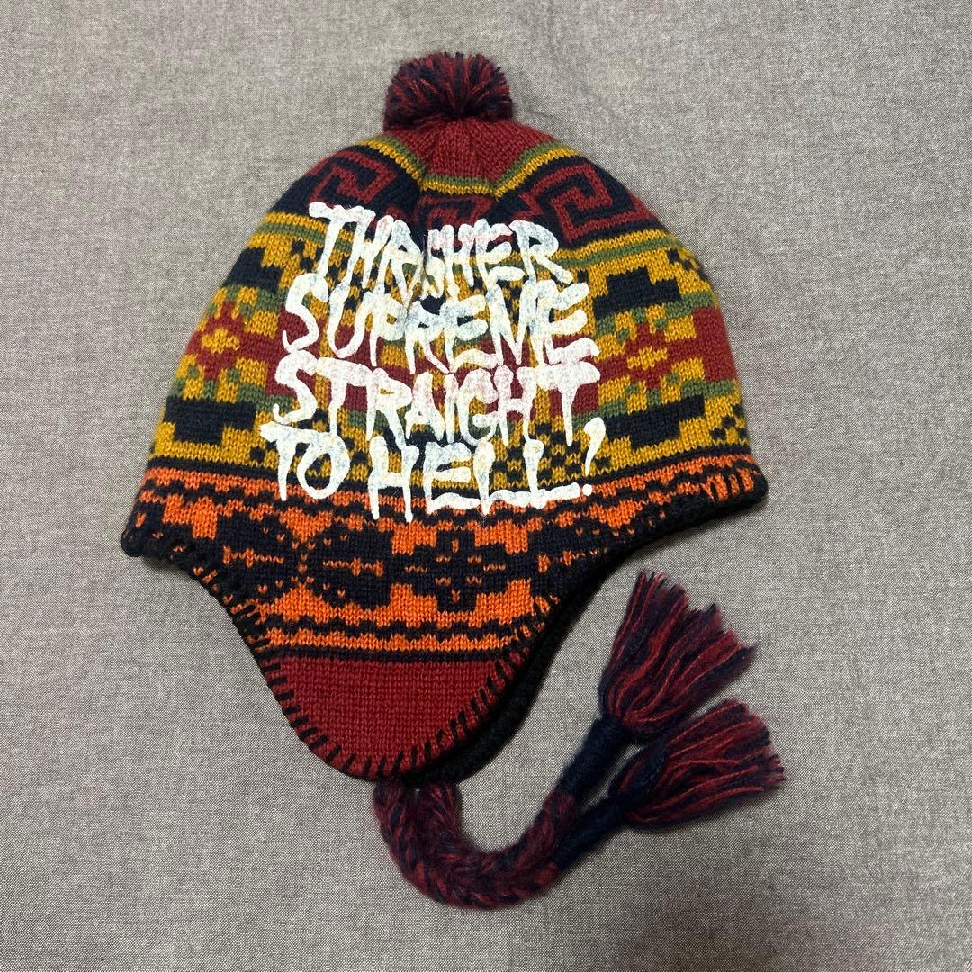 Supreme x Thrasher Earflap Beanie 