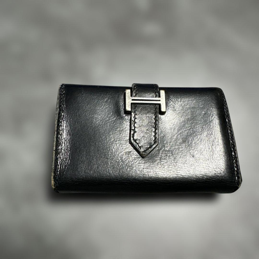 エルメス　べアン黒 レザー 名刺入れ 二つ折り式　値引きOK 楽天市場】【10%OFF】 エルメス カードケース ベアン ボックスカーフ