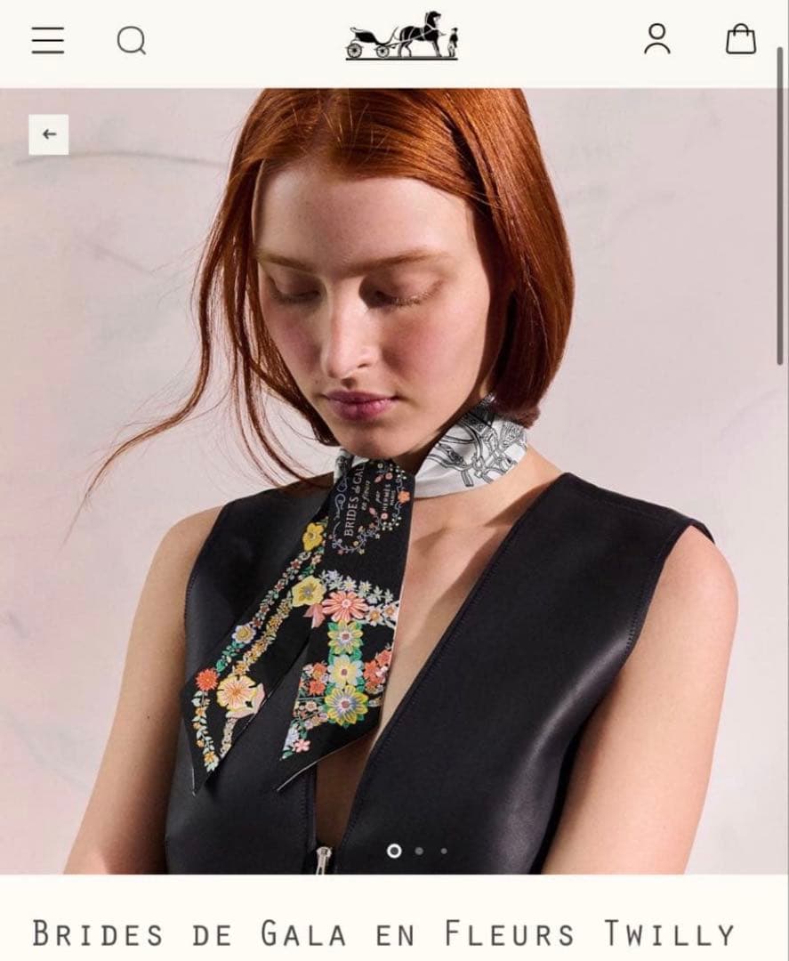 エルメス ツイリー ブリッドドゥガラアンフルール アイライナー 黒