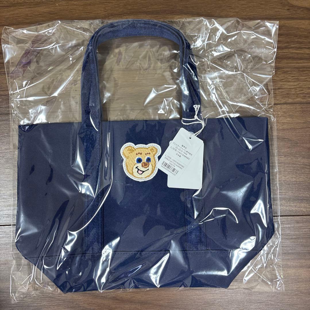 フェイラーネイビー キャンバストートバッグ クマ刺繍 - メルカリ