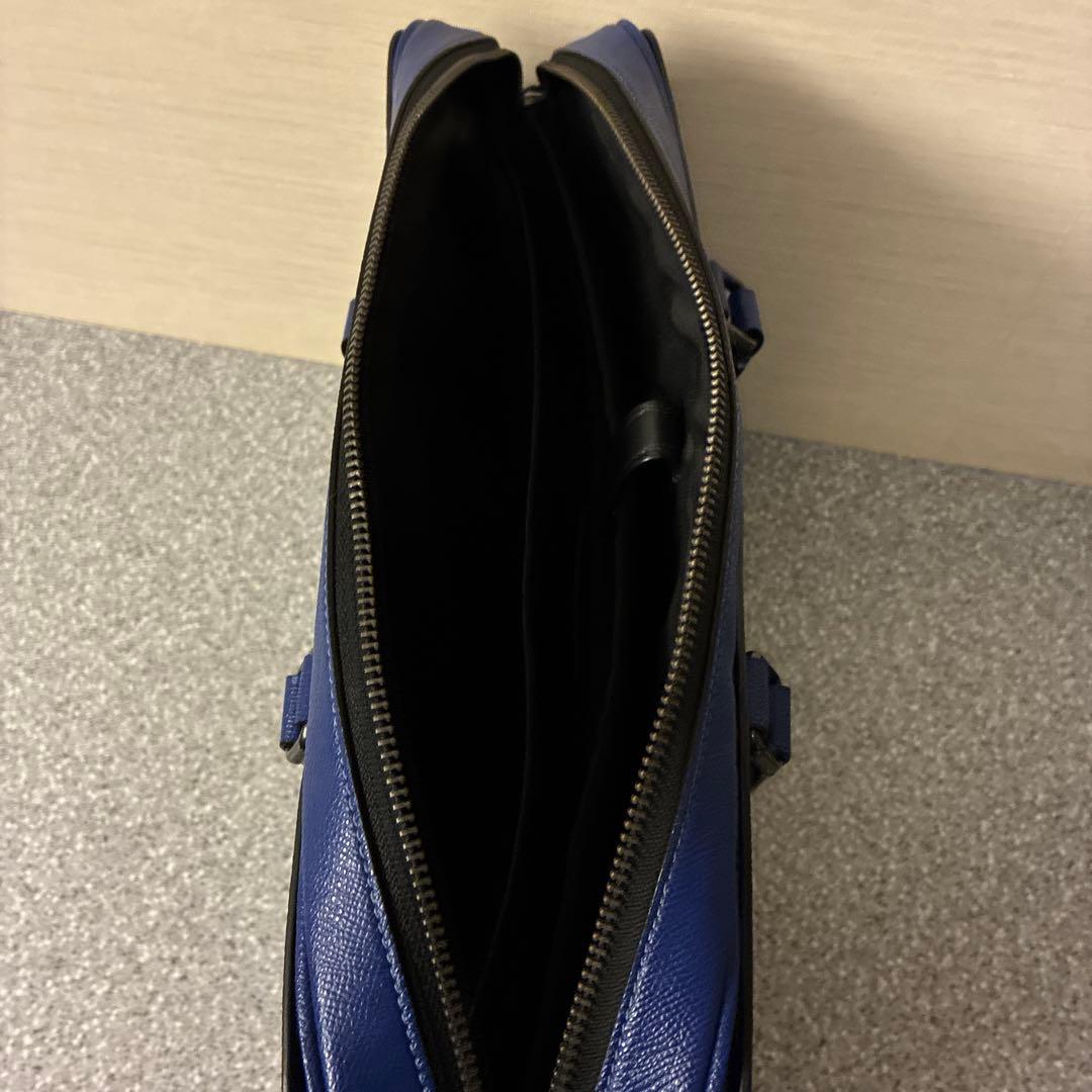 和*明様 美品COACH ビジネスバッグ ブルーC8173斜めがけ用ストラップ付