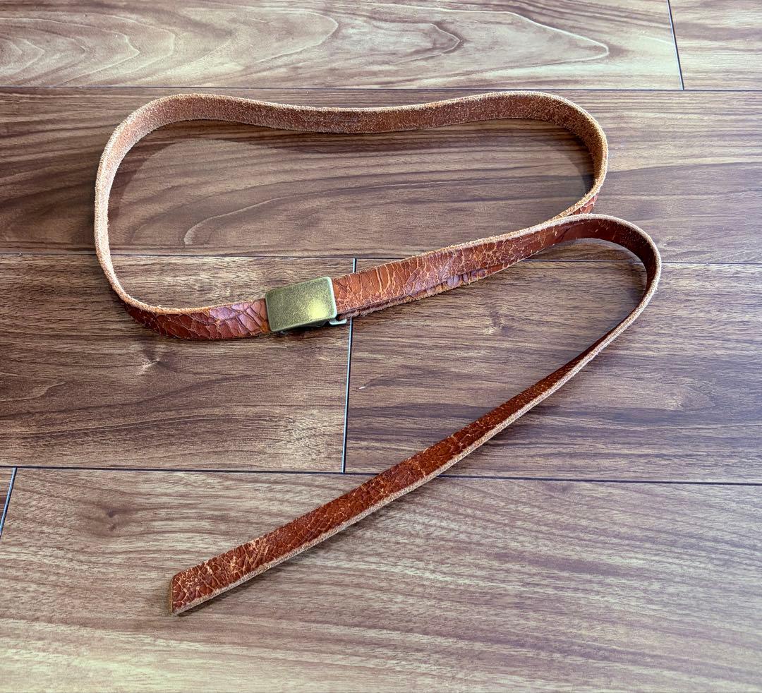 ヨウジヤマモト プールオム 吟割れ レザー ロングベルト yohji - メルカリ