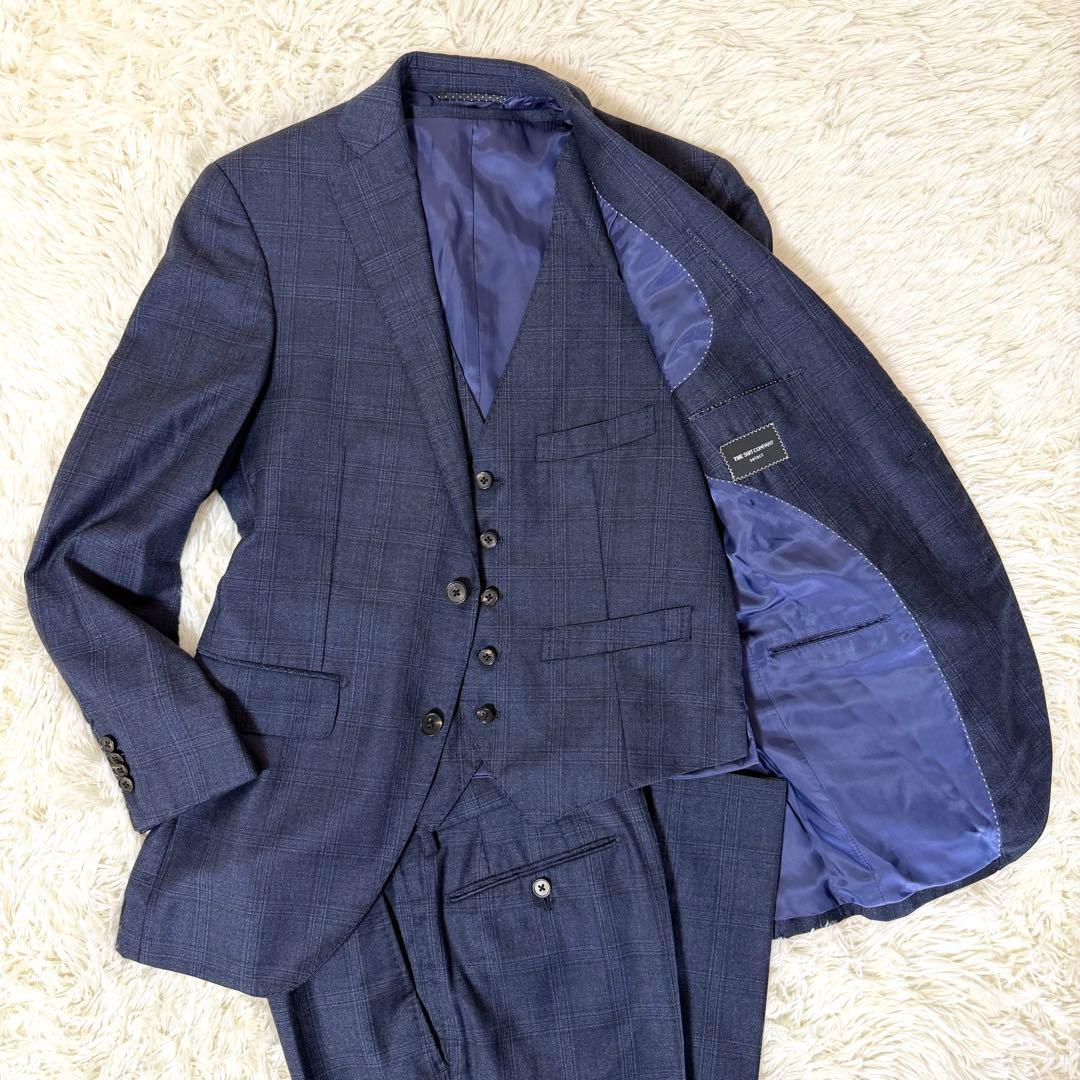 スーツカンパニー レダ スリーピース セットアップ ネイビー グレン