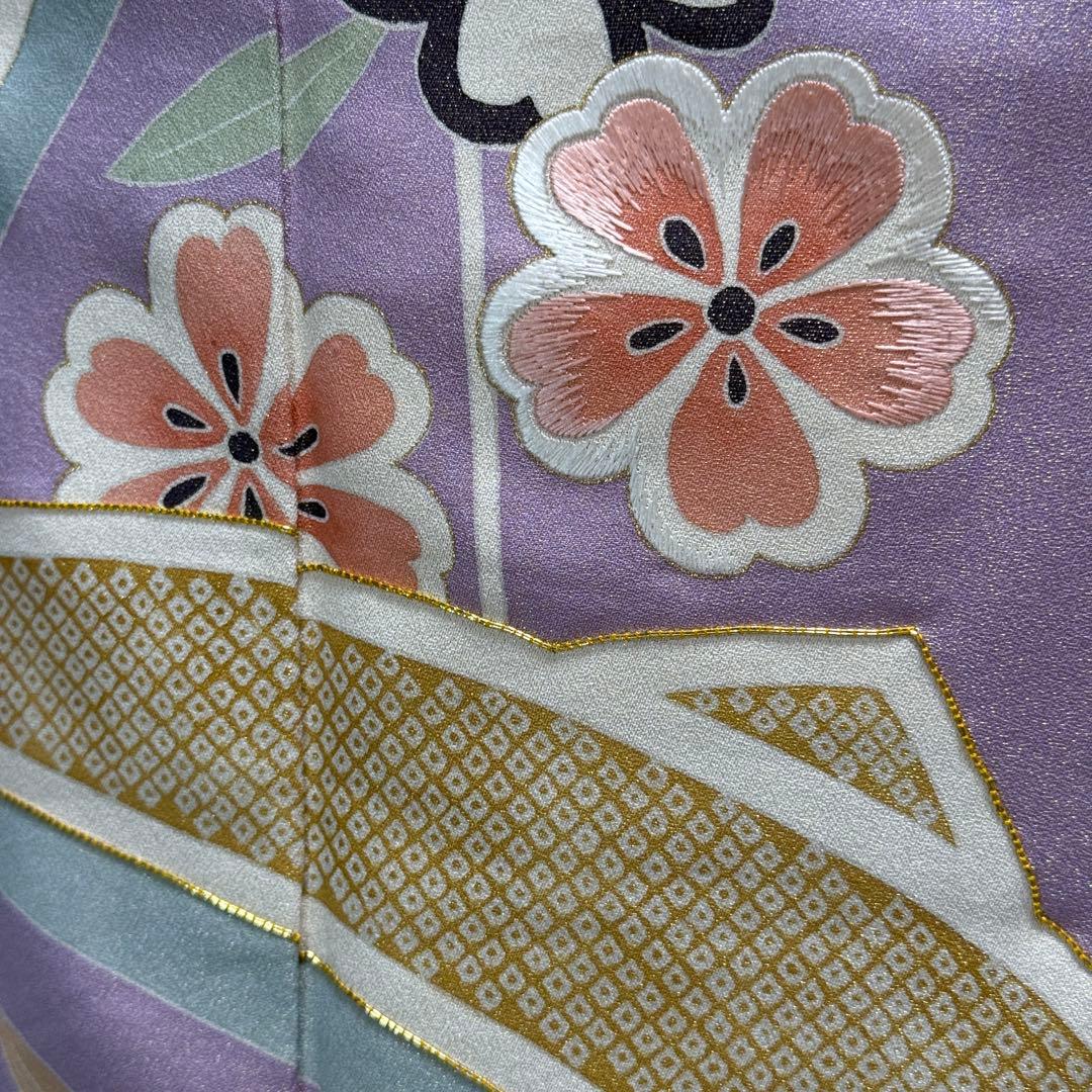 未使用品 作家物 落款 振袖フルセット しつけ付き 金通し 桜 154〜164