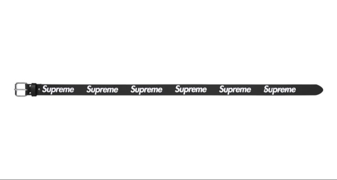 小物 S Supreme Repeat Leather Belt \"Black\"