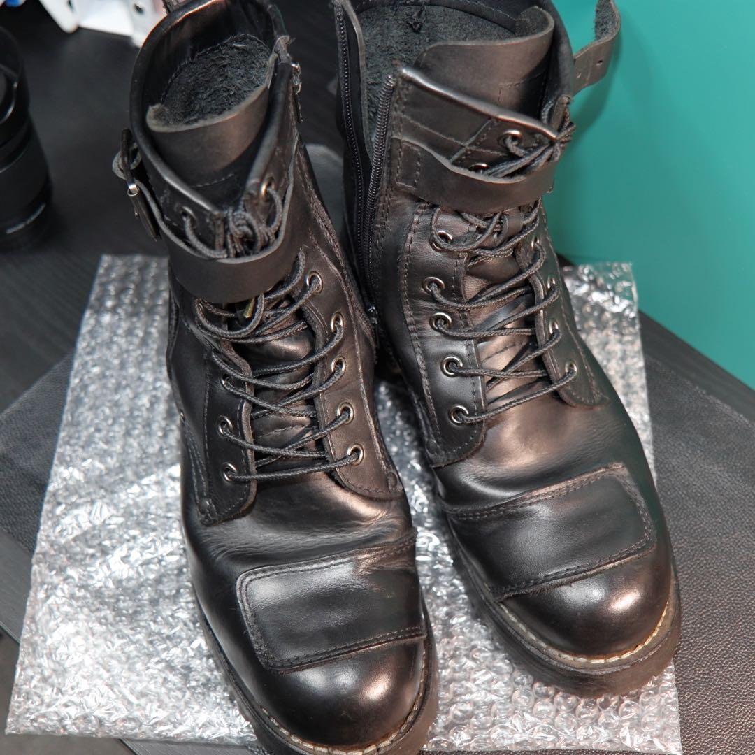 ALPHA INDUSTRIES 本革 バイカーブーツ 70018 26.0cm