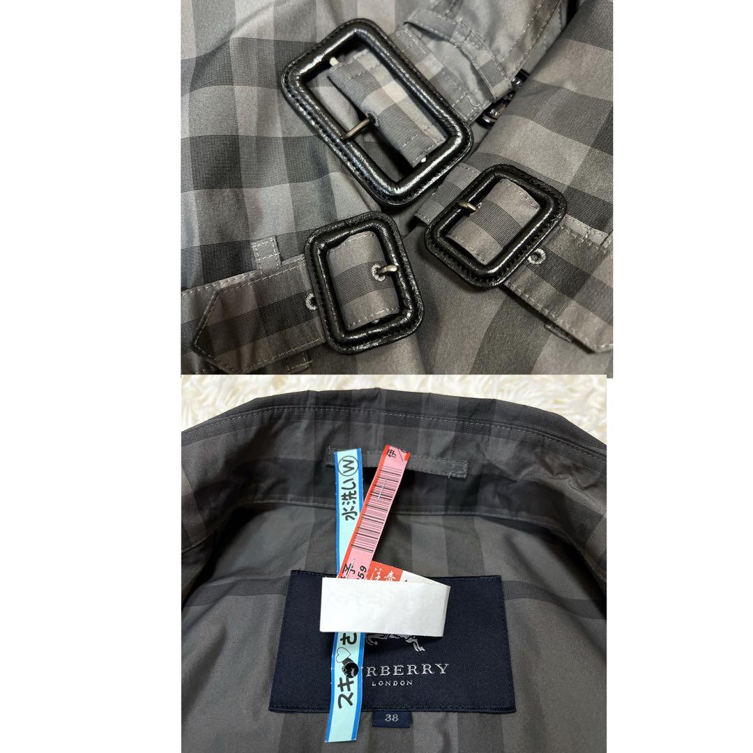 《未使用級✨極美品》バーバリーロンドン シャドウチェック グレー トレンチコート