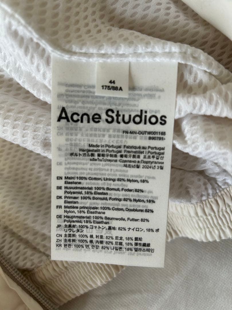 未使用】Acne Studios ロゴジッパージャケット ダスティホワイト44