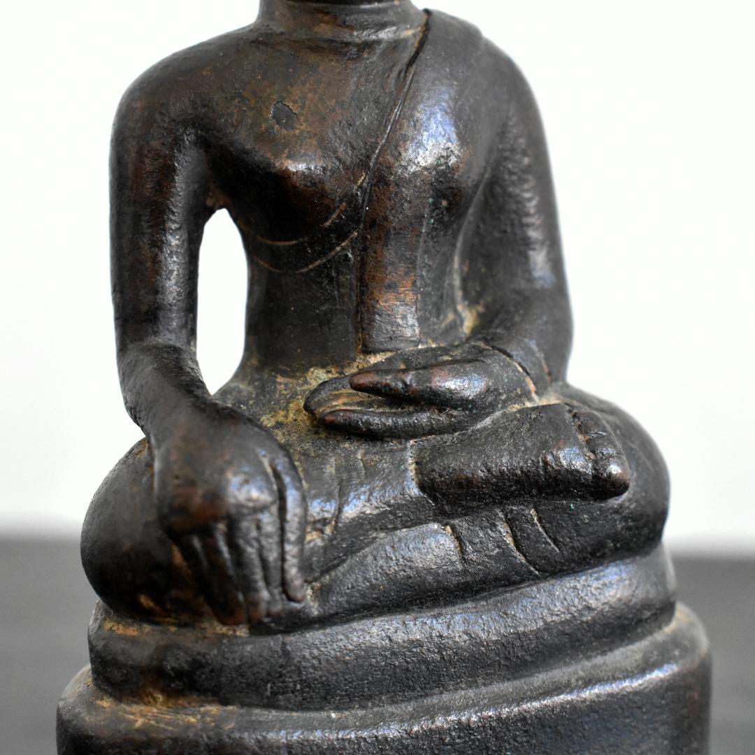 タイ北部15〜16世紀頃ラーンナー美術チェンセン・ファン青銅仏 金銅仏