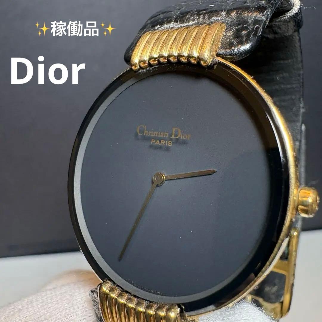 稼働・新品電池交換✨Christian Dior バギラ ブラックムーン 腕時計