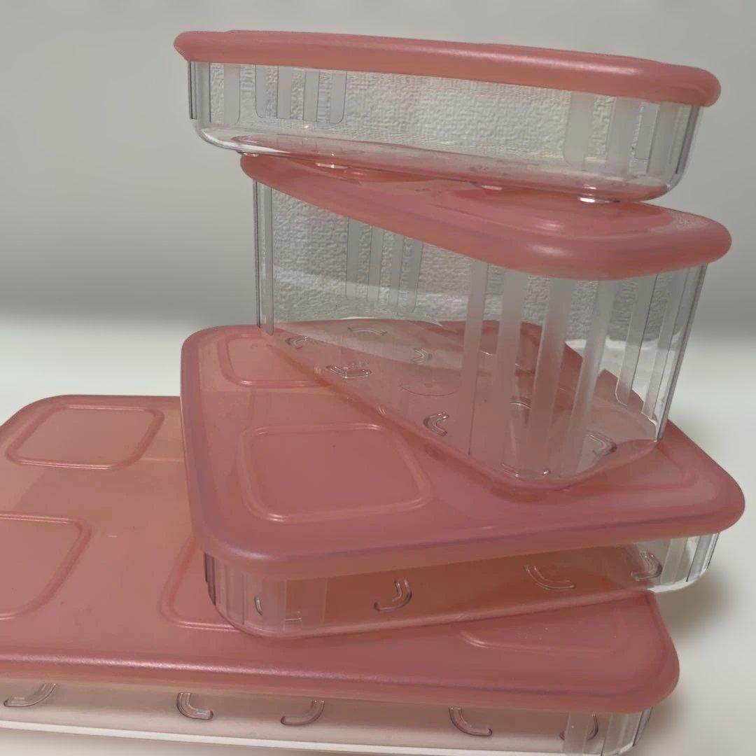 Tupperware クリアメイト ピーチボックス 4個セット - メルカリ