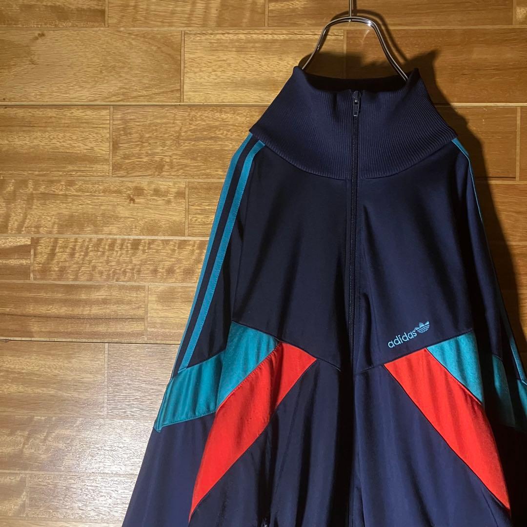 adidas トラックジャケット　ジャージ　スウェット　ネイビー　刺繍　XXL adidas Originals - 新品2XL】アディダス刺繍トラックジャケット