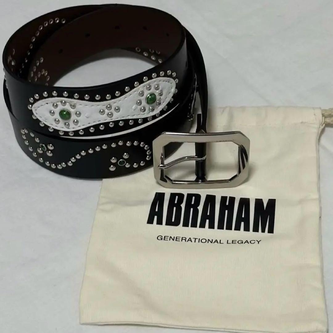 ABRAHAM HTC似　スタッズベルト　ブラック　ホワイト Abraham HTC似 スタッズベルト ブラックホワイト - メルカリ