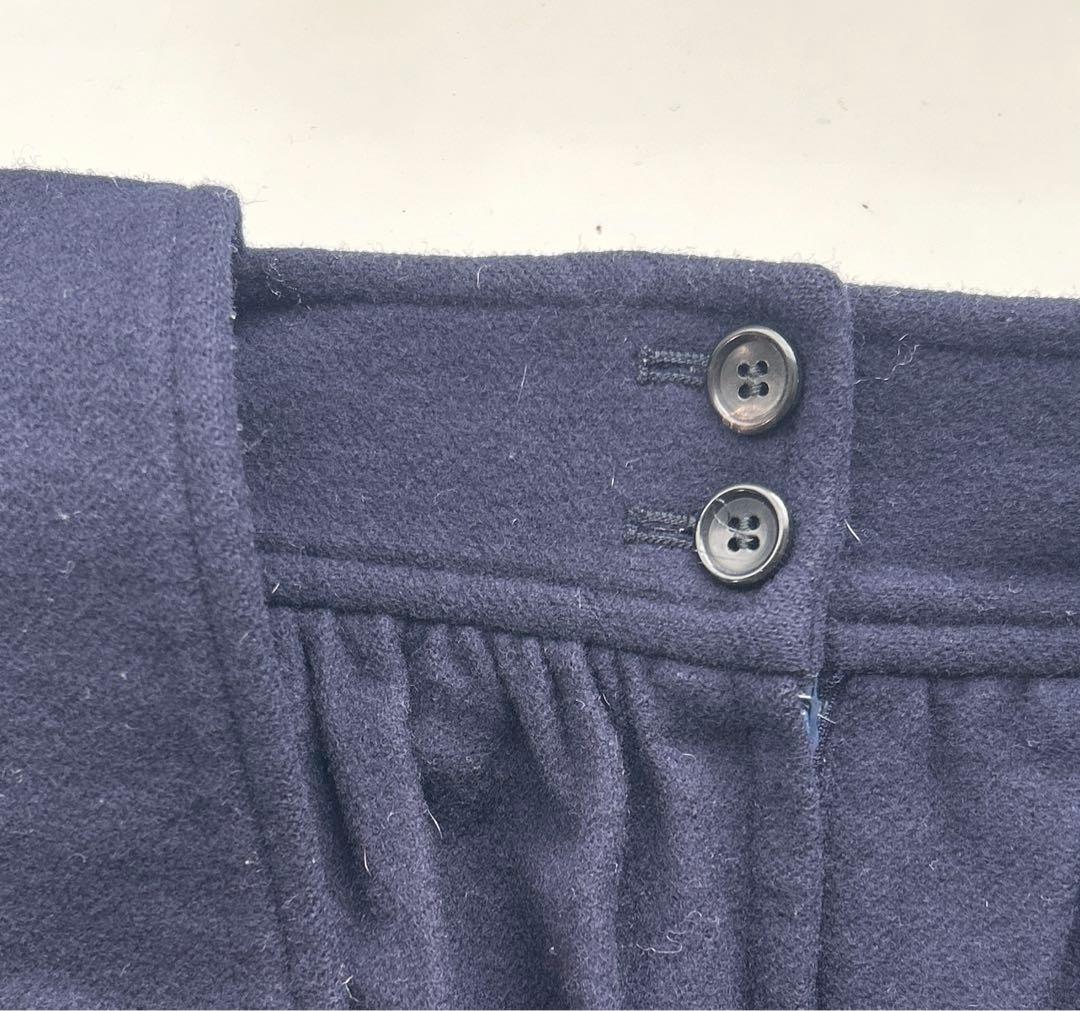 最終価格コムデギャルソン ネイビー ワンショルダーウールスカート S