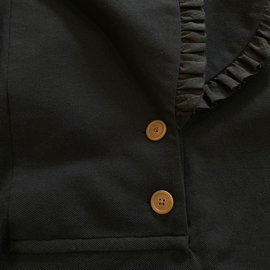 ヴィヴィアンウエストウッド ラブフリルポロシャツ オーブ刺繍 半袖 黒