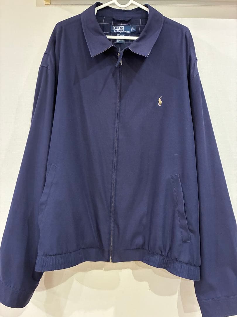 希少XXL】90s ラルフローレン スイングトップ 裏地チェック ネイビー