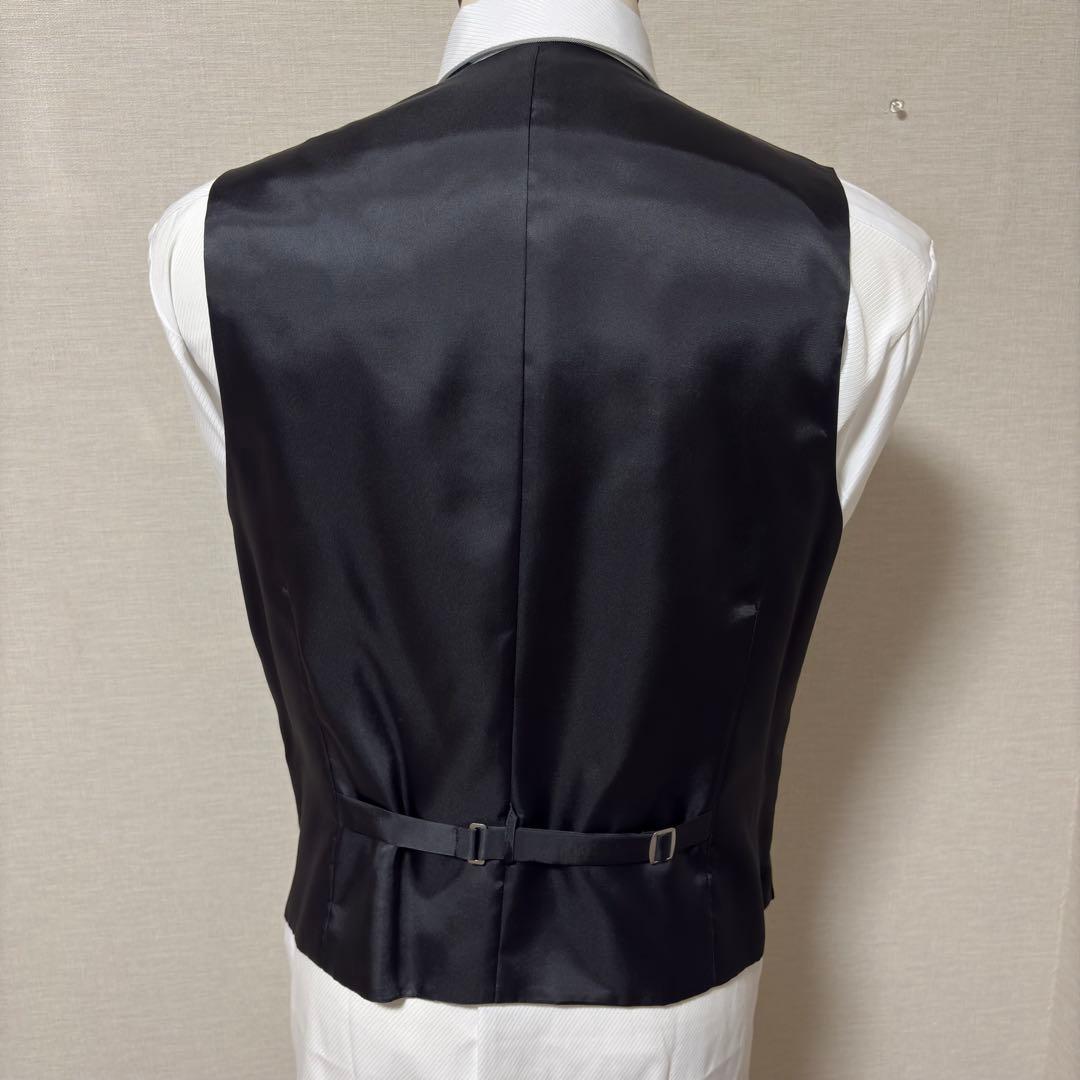 未使用 光沢 パーソンズフォーメン スリーピース スーツ ブラック AB6