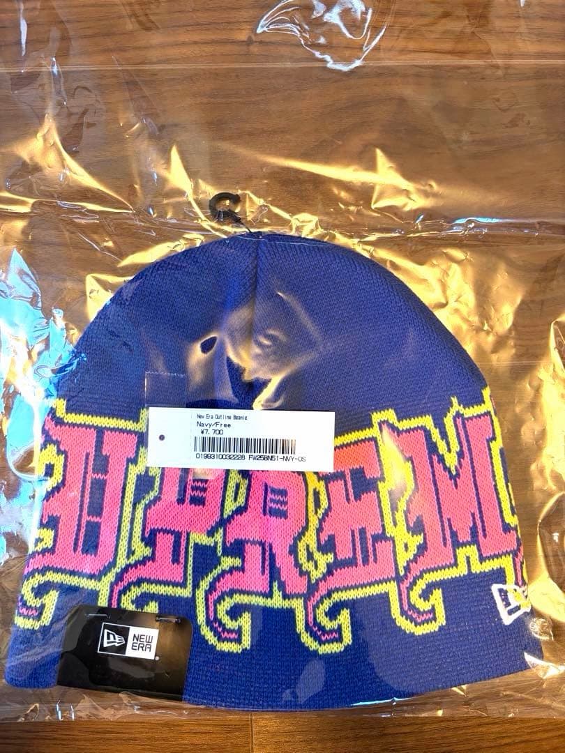 新品Supreme×New Era Outline Beanie Supreme 25FW New Era Outline Beanie 黒 - Supreme New Era Outline