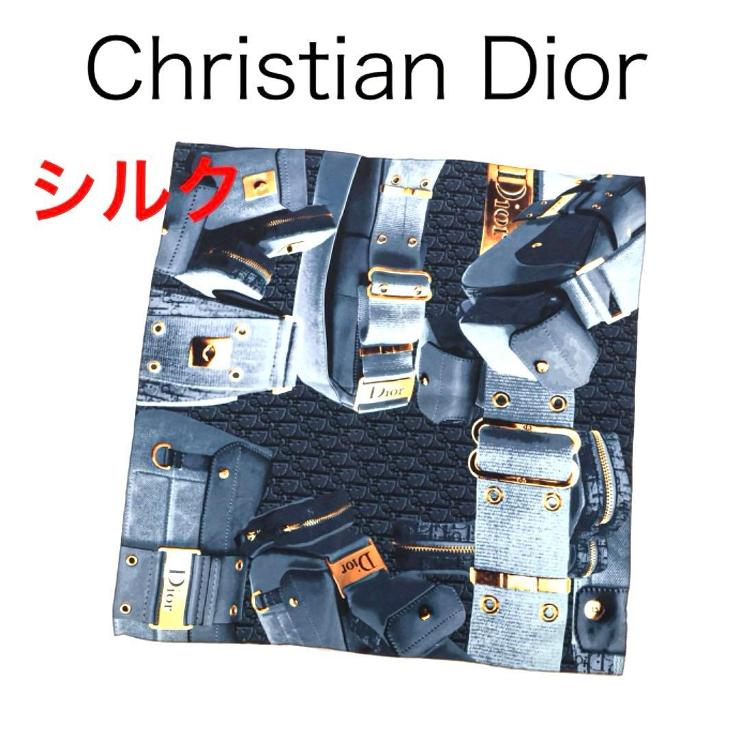 H2745F◾️クリスチャンディオール　トロッター柄　シルクスカーフ 中古・古着通販】Christian Dior (クリスチャン ディオール