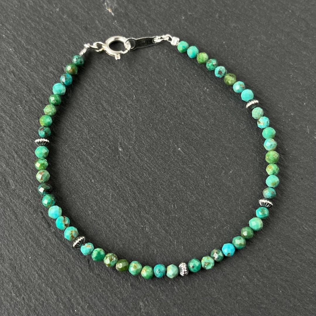 ナバホパール、天然ターコイズ Silver925 ブレスレット18cm - メルカリ