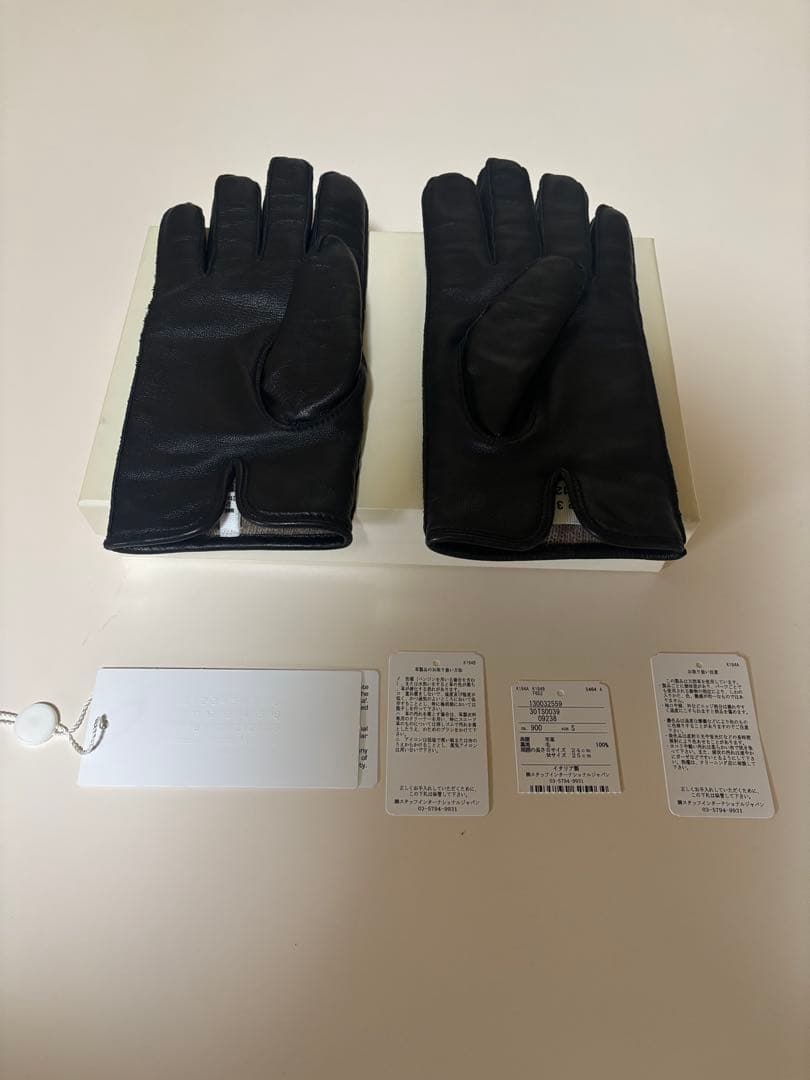 メゾン マルタン マルジェラ 黒 レザー グローブ 手袋 サイズS Maison Margiela（旧Maison Martin Margiela） - 新品 S 23aw