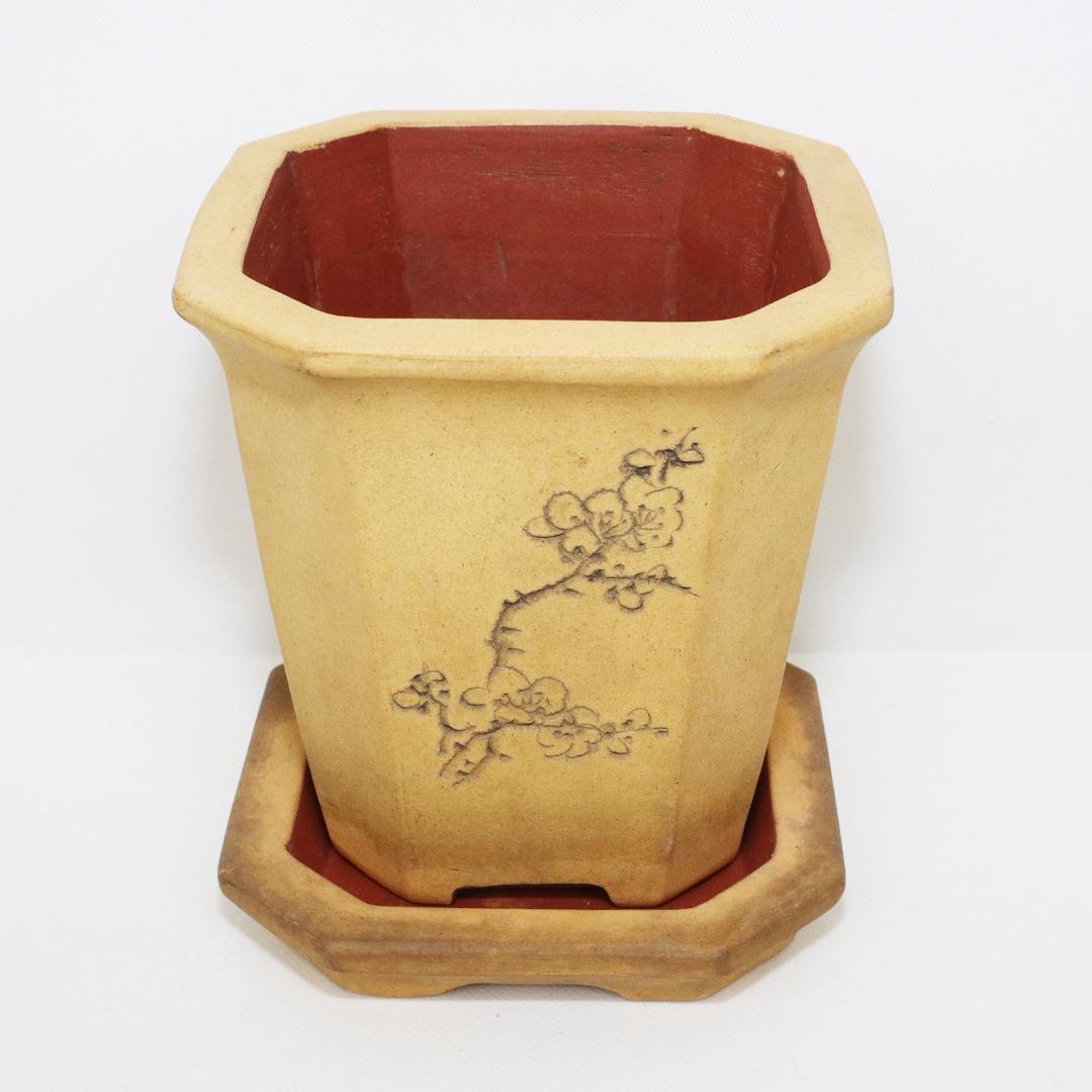 中国 唐物 古盆器 白泥釘彫絵梅花漢詩文 - メルカリ