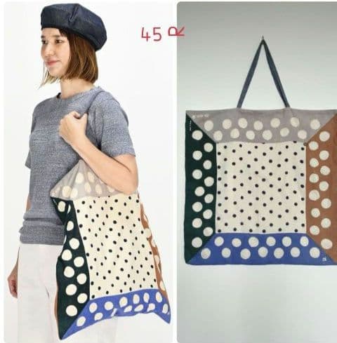 晃さん専用！新品！45R インドカディの水玉バンダナバッグ 45Rインドカディブロックプリントの大きいバンダナ: GOODS｜45R