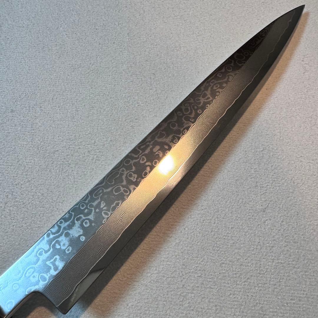 240mm 柳刃包丁 墨流しダマスカス黒檀八角柄 刺身包丁 和包丁 - メルカリ