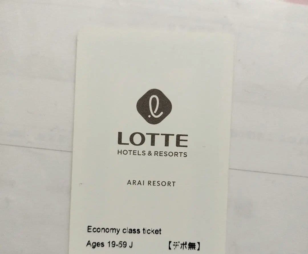 LOTTE ARAI RESORT エコノミークラスチケット - メルカリ