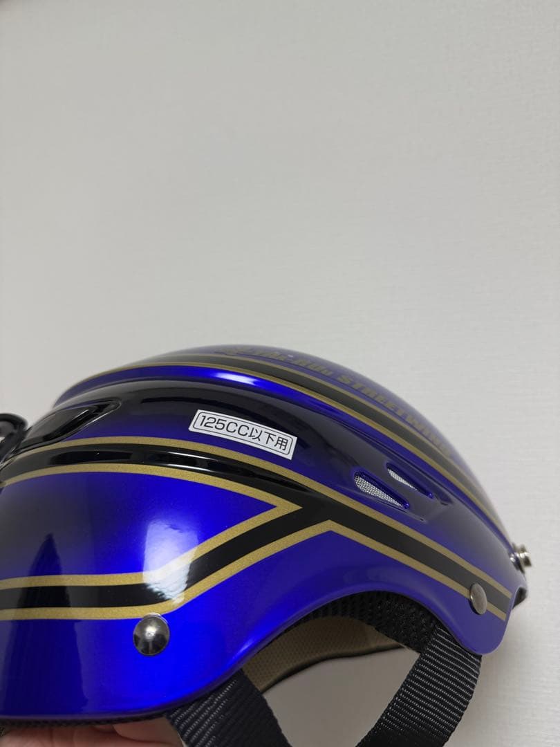 沖縄 半キャップ ヤールーヘルメット 紫黒 パープル 限定 - メルカリ