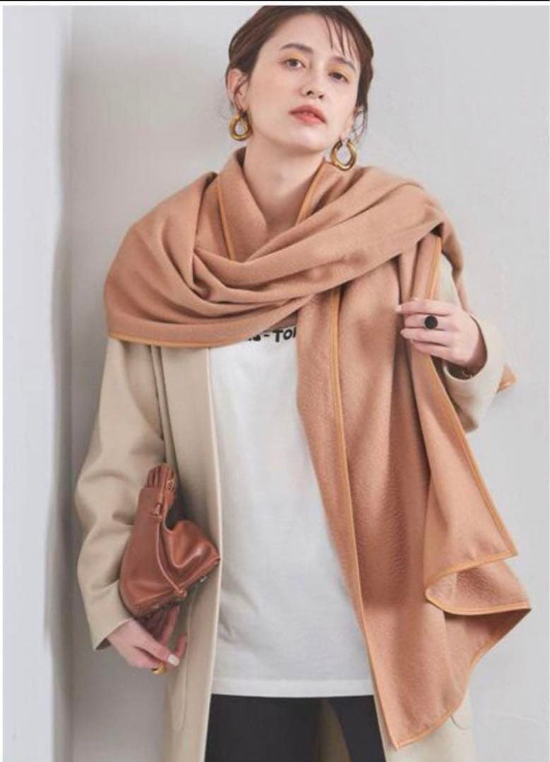 ASAUCE MELER】アソースメレ レザートリミング カシミヤストール