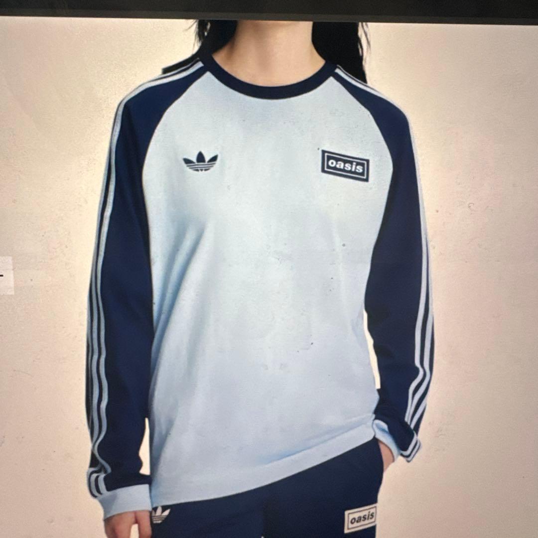 adidas oasis ロングシャツ ライトブルー Lサイズ 2025年 - メルカリ