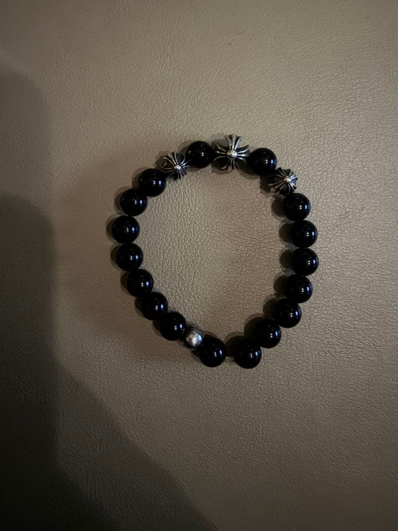 ★*★様 b*d様 クロムハーツ ブレスレット ビーズ オニキス ブランド古着】ビーズブレスレット オニキス 数珠（ブレスレット