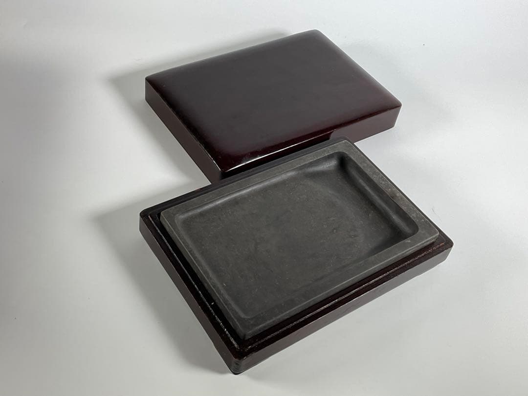 端渓硯 唐木 紫檀箱 中国 硯 文房四宝 書道具 - メルカリ